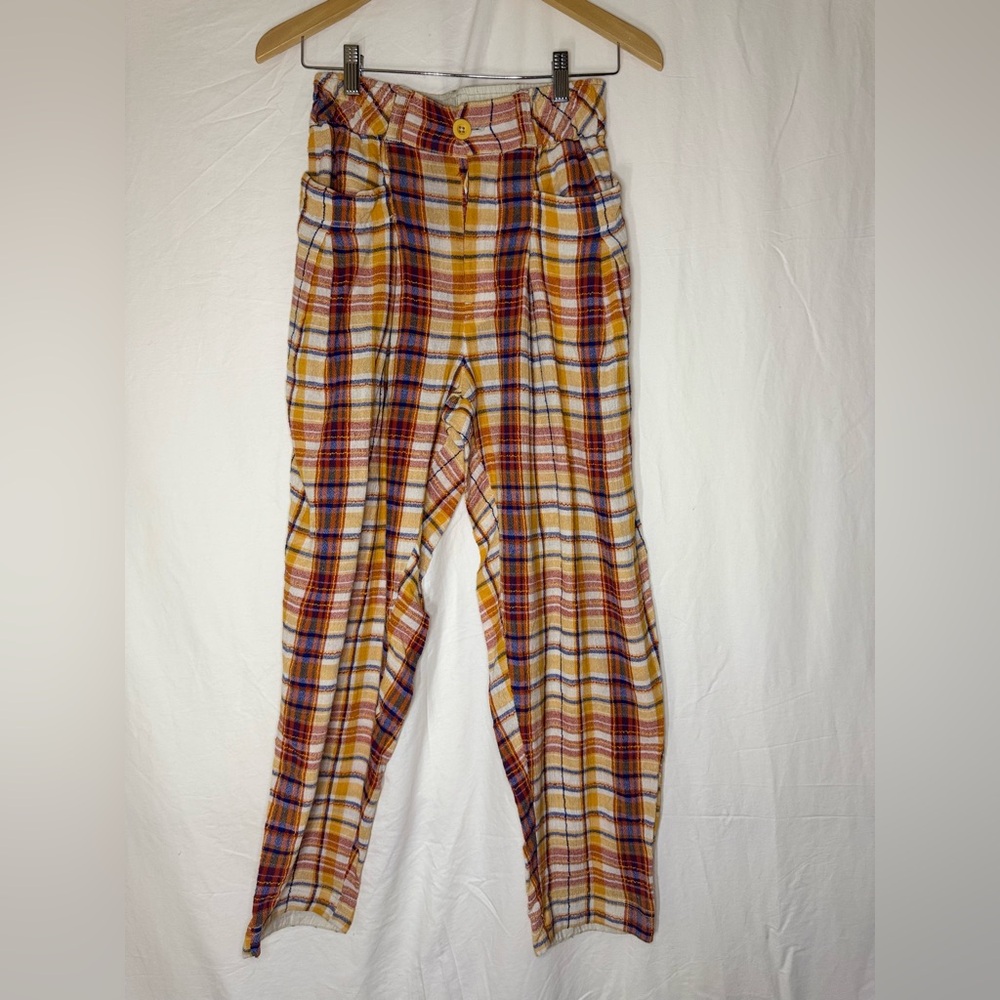 Free People Multicolor Plaid Ankle Pants